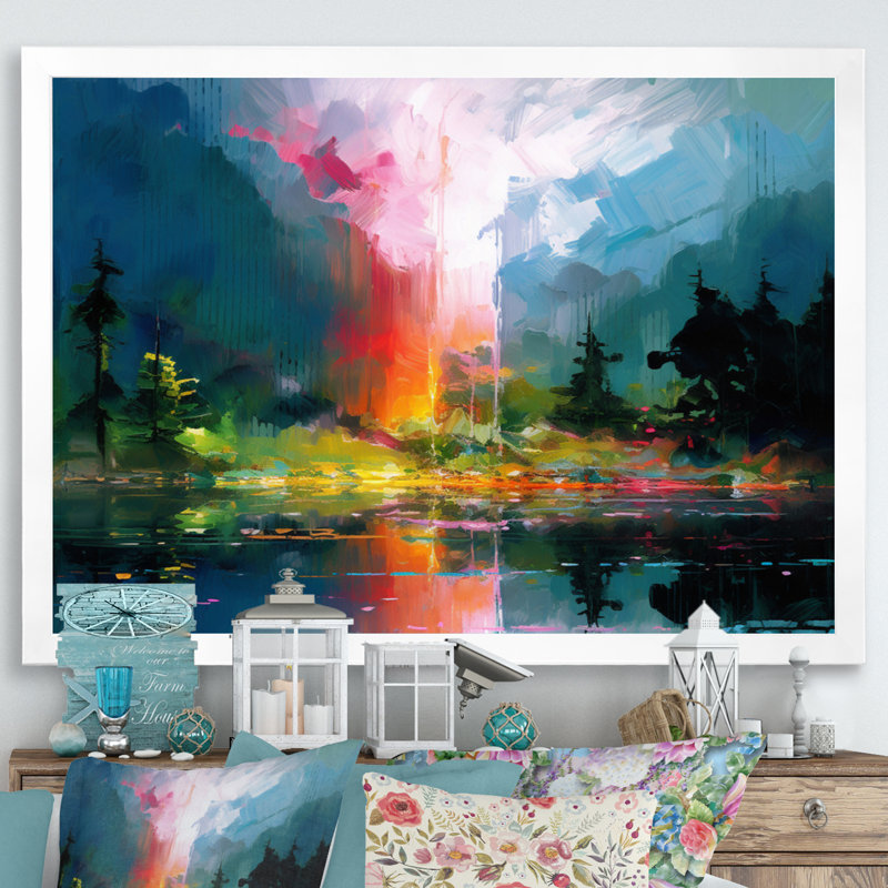 «Scenic Countryside I» sur toile, Cadre simple blanc, H 12 po x l 20 po x P 1 po