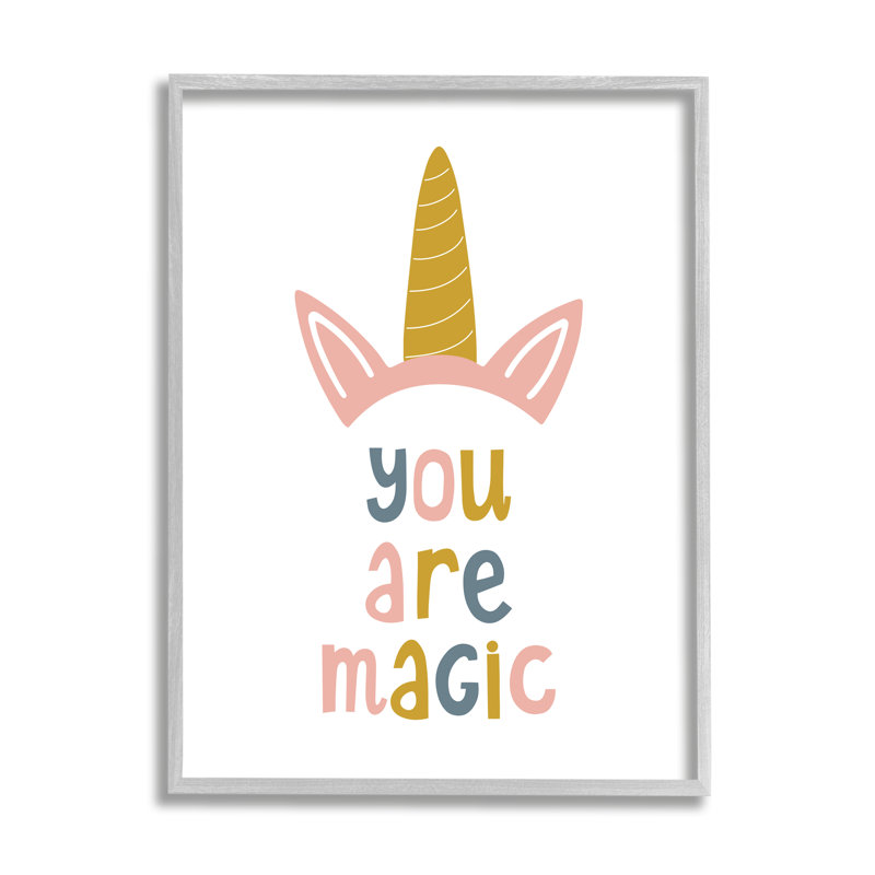 «You Are Magic», licorne encadrée par Alina Sagirova, Estampe numérique Farmhouse, H 14 po x l 11 po x P 1,5 po