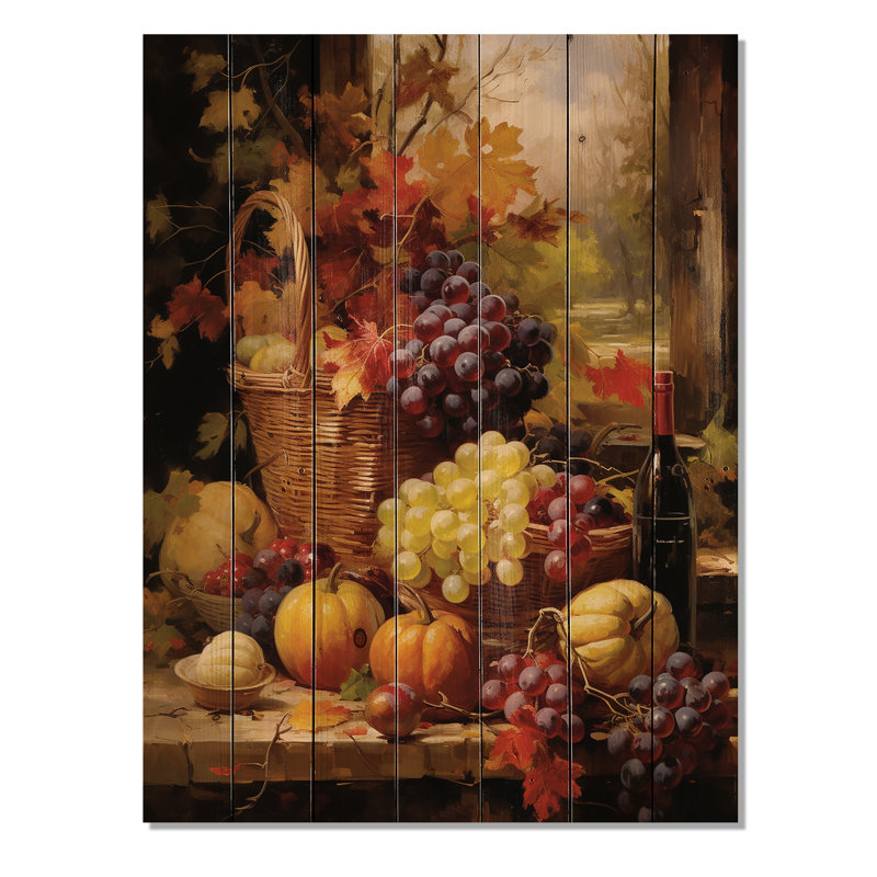 «Food Autumn Harvest I», reproduction sur bois naturel, H 20 po x l 10 po x P 0,78 po