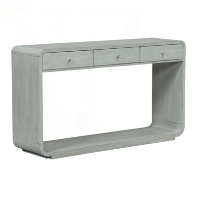 Antique Blue Console Table with 3 Drawers and Distressed Detail