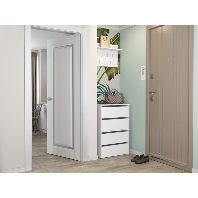 Sidwel 10 Pair Shoe Storage Cabinet, White