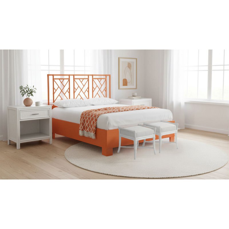 Lit plateforme Olga, Simple, Orange citron