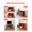 Enceinte de litière pour chat, armoire à litière cachée 31 po avec tablette et rangement, salle de bain intérieure pour chat de style moderne, table de bout en bois pour meuble pour chat, convient à la plupart des bacs à litière, rouge et vert
