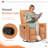Light Brown Swivel & Smooth Gliding Rocker Recliner Sofa and 2-Drawer White Nightstand