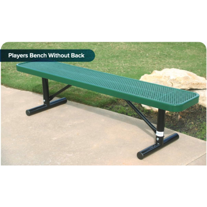 Banc de parc portatif robuste en métal enduit de 10 pieds - vert sans dossier