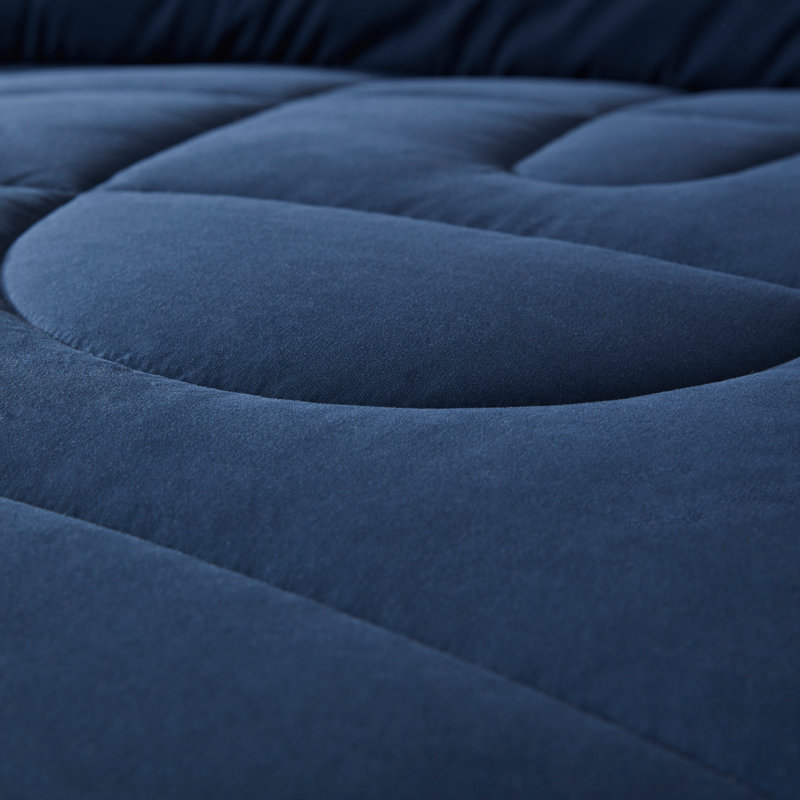 King Size Navy and Gray Reversible Microfiber Comforter