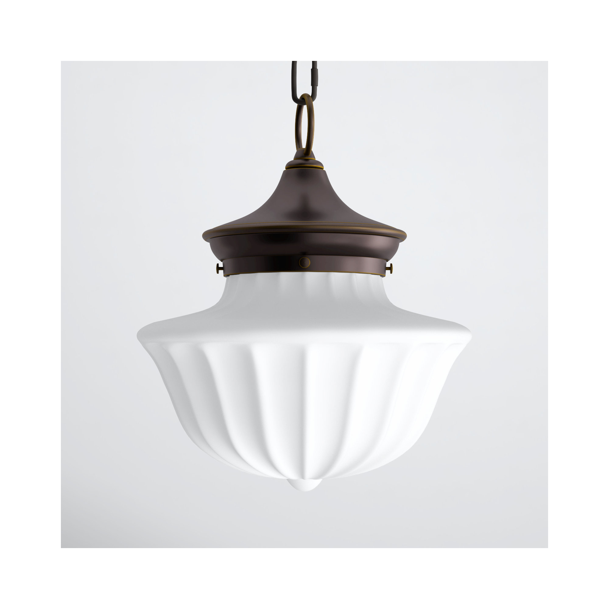 Maisie Single Light Glass Pendant, Old Bronze, 65.25" H x 9" W
