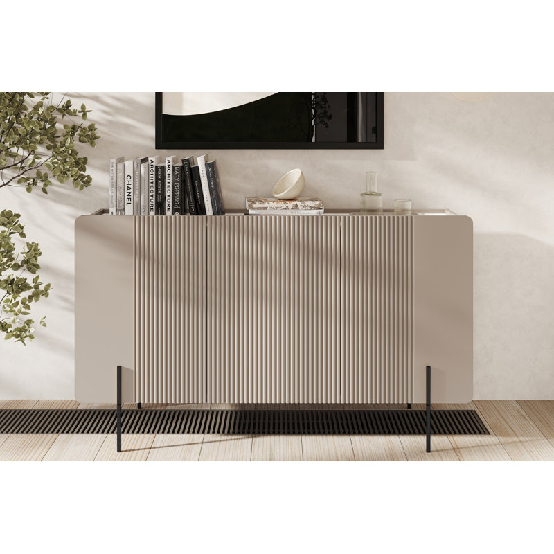 Overkamp 150cm Sideboard, Cashmere/Crema bianca/Black