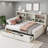 Mixed Wood Twin Size Platform Bed, Classic White With Side Bookshelves, Two Storage Drawers and Built-In USB Ports For Residential Bedrooms-1105600983