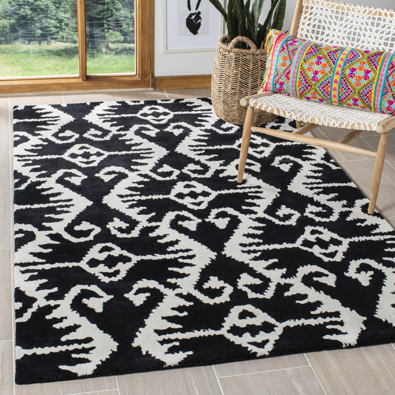 Kouerga bHand Tufted Wool Geometric Rug, Rectangle 8' x 10'