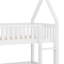 Structure de lit en forme de maison avec clôture de protection, lit gigogne sous le lit et rangement à tiroirs multiples