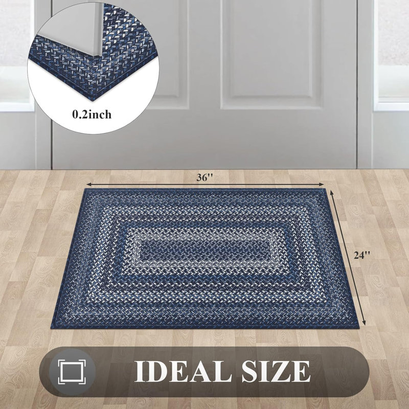 Paillasson lavable antidérapant, Blue, 24" W x 36" L