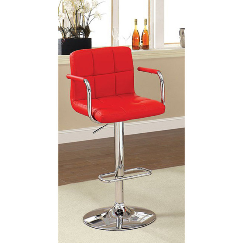 Tabouret de bar rotatif à hauteur ajustable Tristia, Rouge