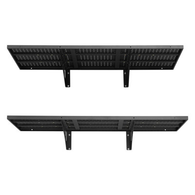 Étagère de garage murale robuste à 2 niveaux, étagère murale en acier 1,64 x 4 pi, support de rangement flottant en métal 19,68 x 48 po par tablette pour le garage avec une capacité de poids totale de 560 lb, noir