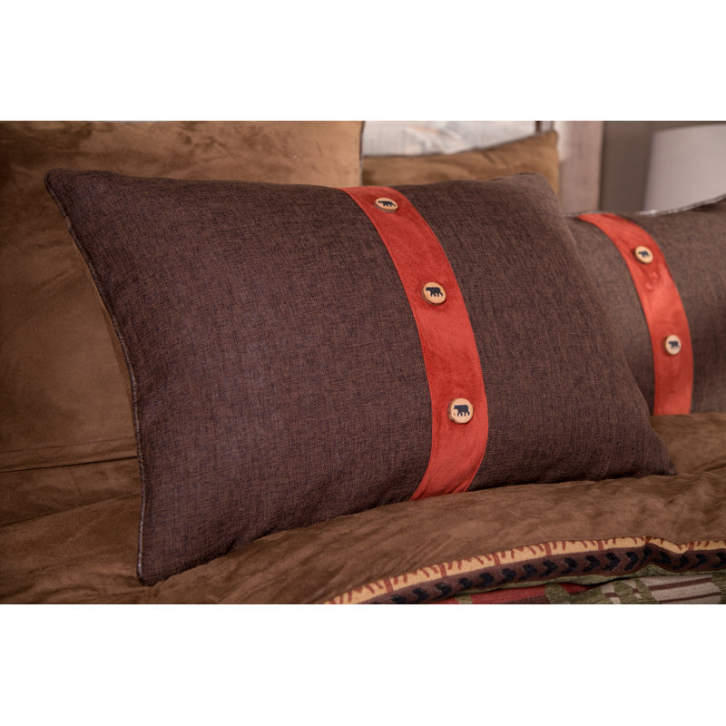 Queen Red and Brown Rustic Polyester Bed in a Bag Set