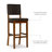 Upholstered Counter Stool with Solid Wood Frame-52517033-52517032