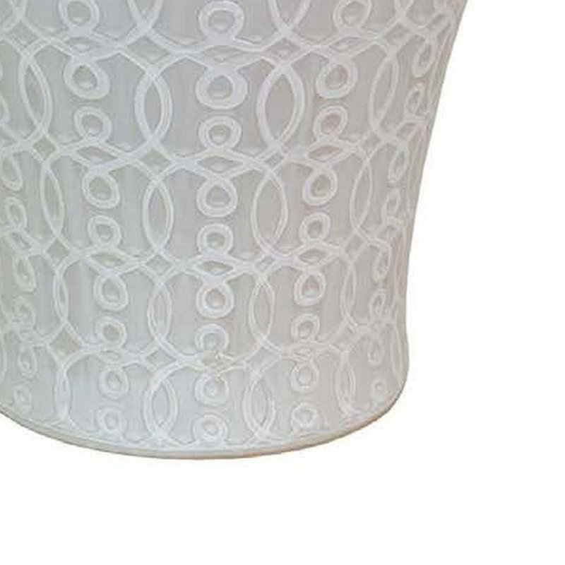 Charito Jar, White, 33'' H x 16'' W x 16'' D