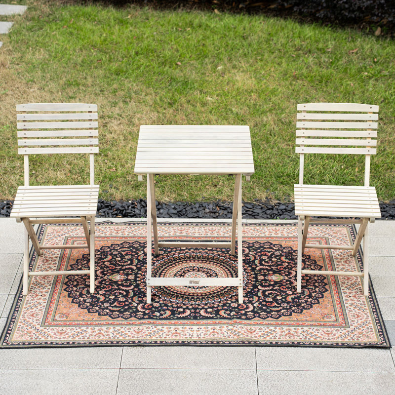 2 - Person Acacia Wood Patio Dining Set with Square Table