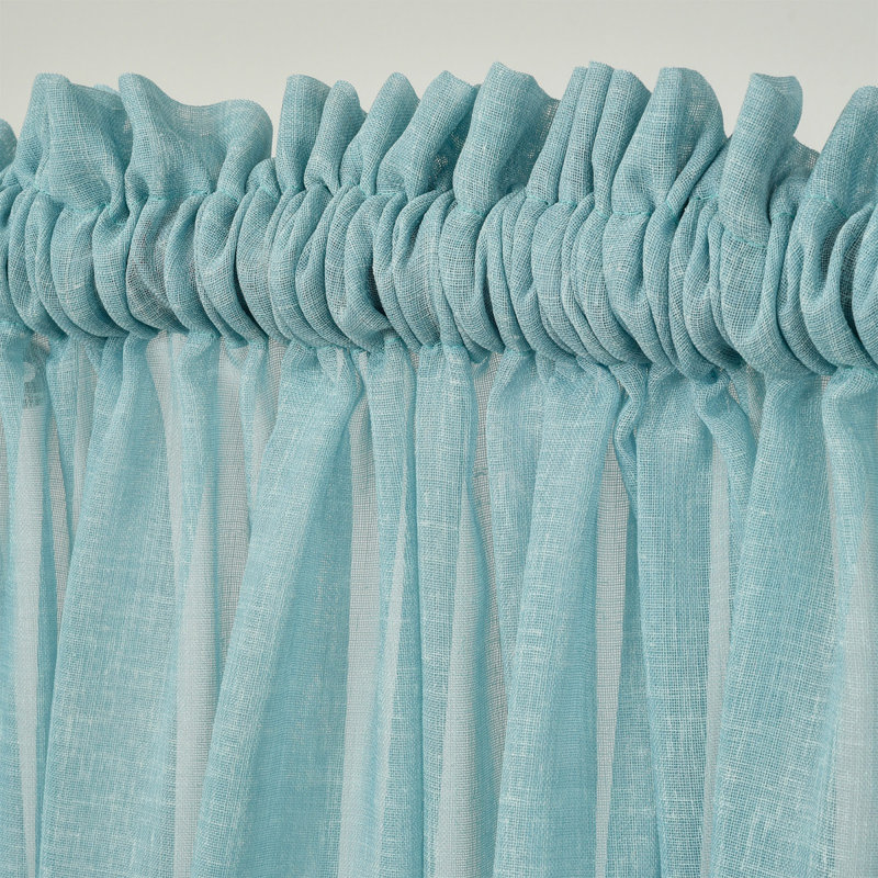 Extra Long Sheer Curtain Panels, 52" W x 144" L, Blue