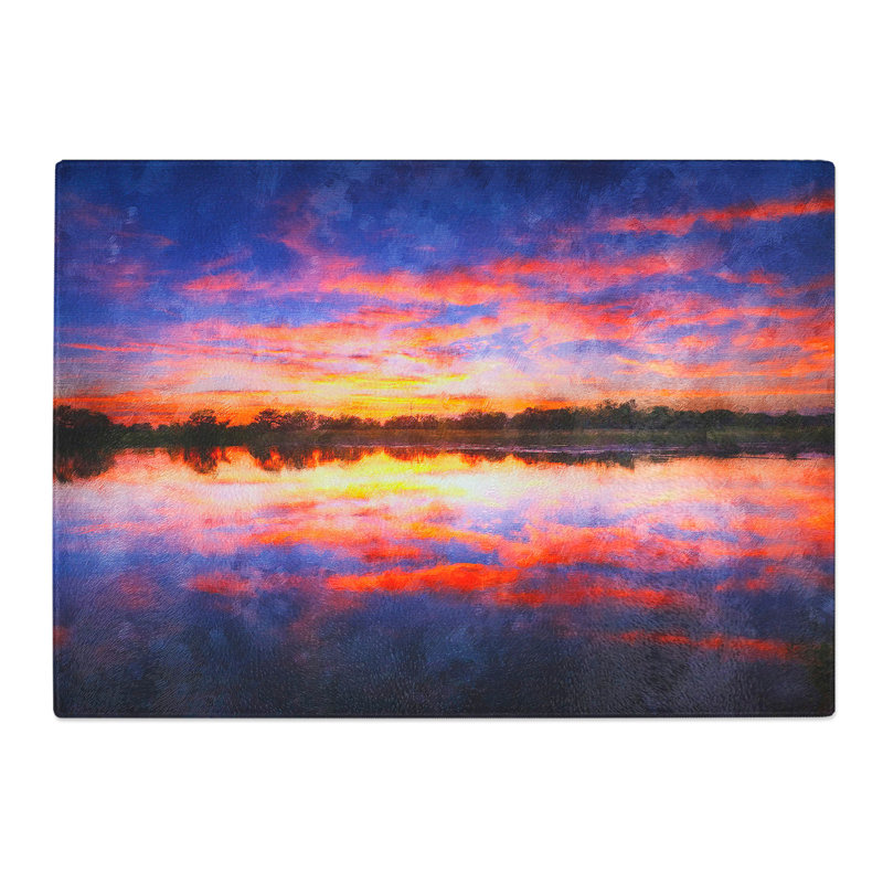 Evening Sunset Painting Chopping Board, 20cm W x 28.5cm L