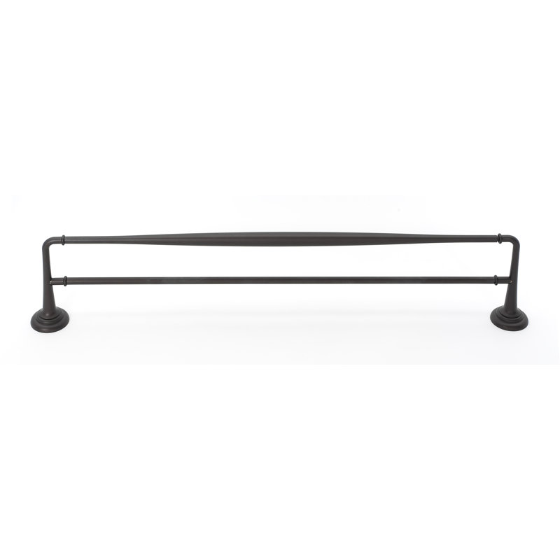 Porte-serviettes mural double 32 po Charlies, Bronze chocolat, H 0,75 po x l 26 po x P 5,31 po