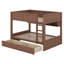 Lit double superposé au dessus d'un lit double avec 2 tiroirs, lit superposé en bois avec armoires de rangement et lumières DEL-123406101