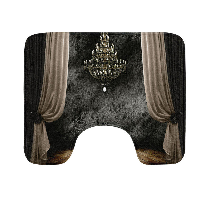 Tapis de salle de bain en U classique 20 po noir et sépia