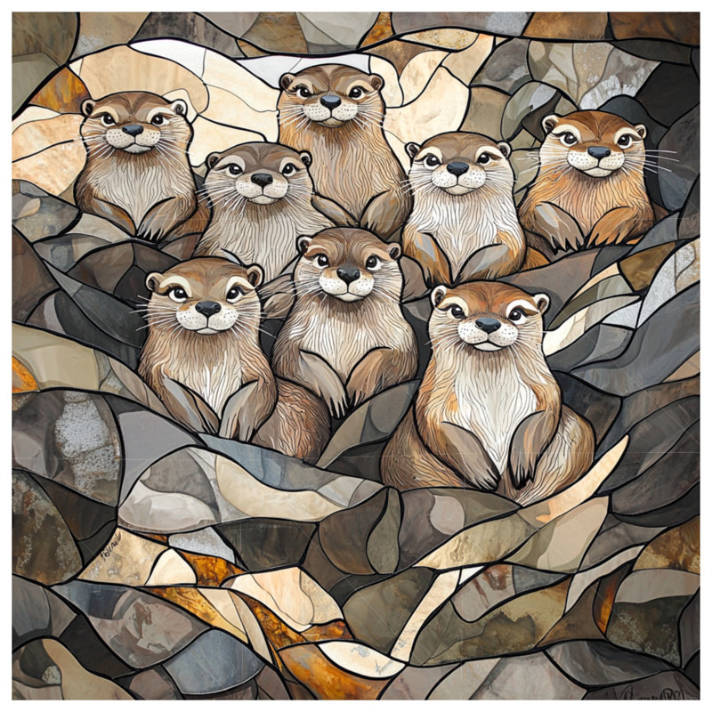 Coussin Otters, 16 po x 16 po