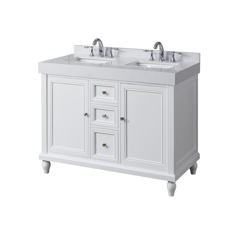 48'' Double Bathroom Vanity with Cultured Marble Top