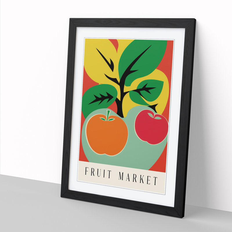 Fruit Market Exhibition Apple Vol.3 - Single Picture Frame Print on Wood, 34cm H x 25cm W x 2cm D