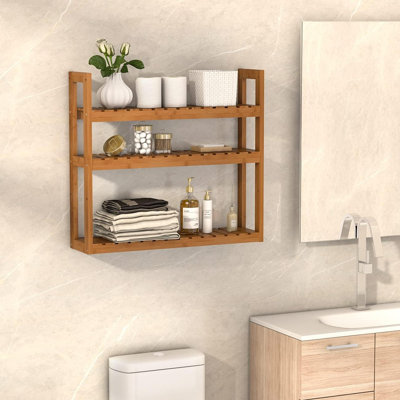 Étagère de rangement murale à 3 niveaux pour salle de bain
