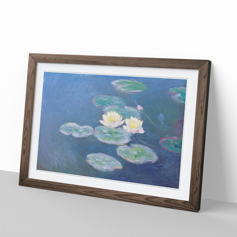 Water Lilies Lily Pond Vol.3 by Claude Monet - Picture Frame Painting, 27cm H x 36cm W x 2cm D, Walnut