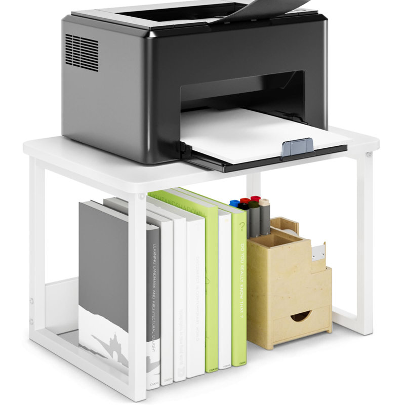 Organisateur blanc de support d'imprimante de bureau blanc pour la maison / le bureau