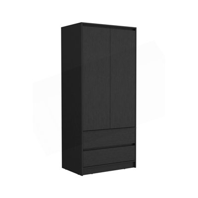 Austin 2 Drawers Armoire, Double Door, Hanging Rod