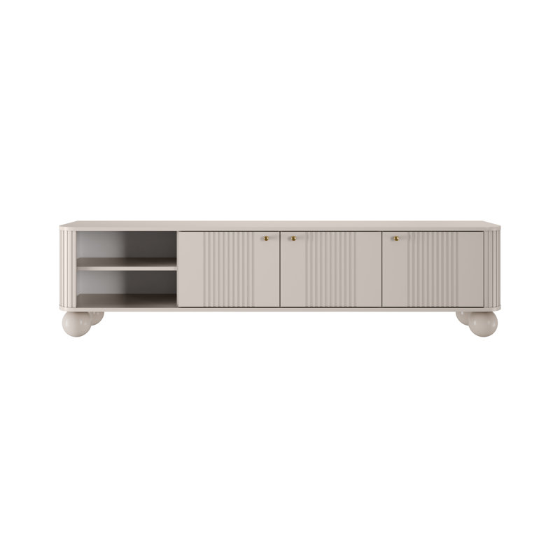Dayzee Unfinished TV Stand for TVs up to 55", Cashmere/Gold