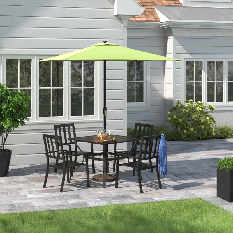 Parasol carré en polyester 78 po Marla, Brun clair, Bouton-poussoir