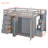 Loft Bed In Gray With Extensive Wardrobe Storage: Cabinets, Drawers, And Built-In Options Plentiful Storage Areas: Wardrobes, Drawers For Bedroom