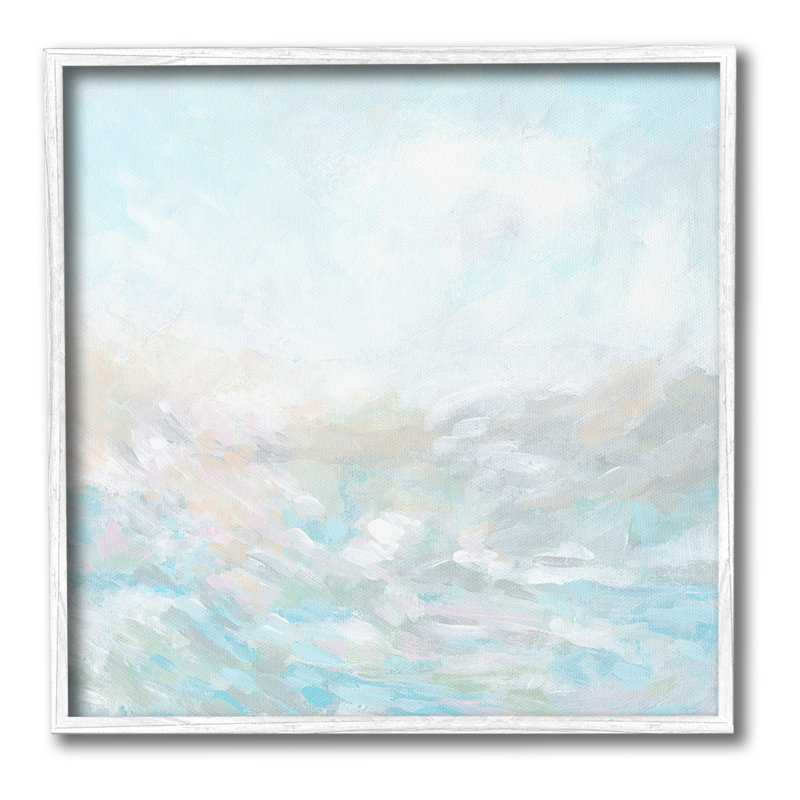 «Blue Abstract Waves Single Photo Frame» par June Erica Vess sur toile, H 24 po x l 24 po, Giclée encadrée noir minuit