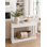 Console en bois de récupération de 36 po Mercurio (blanc) - Canapé d'entrée blanc vieilli avec tablette