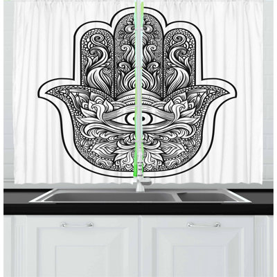 Floral Pointed Kitchen Curtain