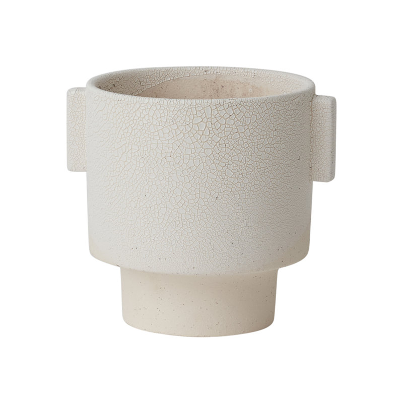 Vase de table en céramique blanche, H 5,5 po x l 4,5 po x P 4,25 po