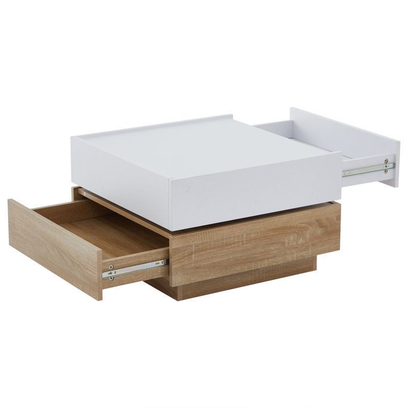 Blatman Coffee Table with Storage, White/Brown