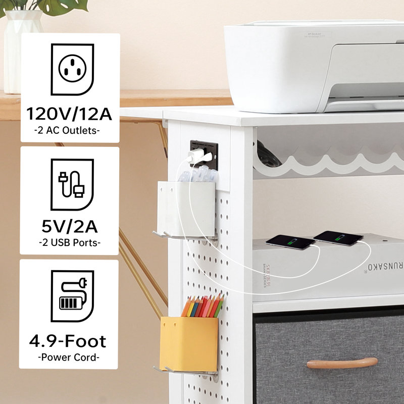 Armoire de rangement pliable pour table de bricolage 23,6 po x 23,6 po avec porte-rouleau en vinyle et roulettes