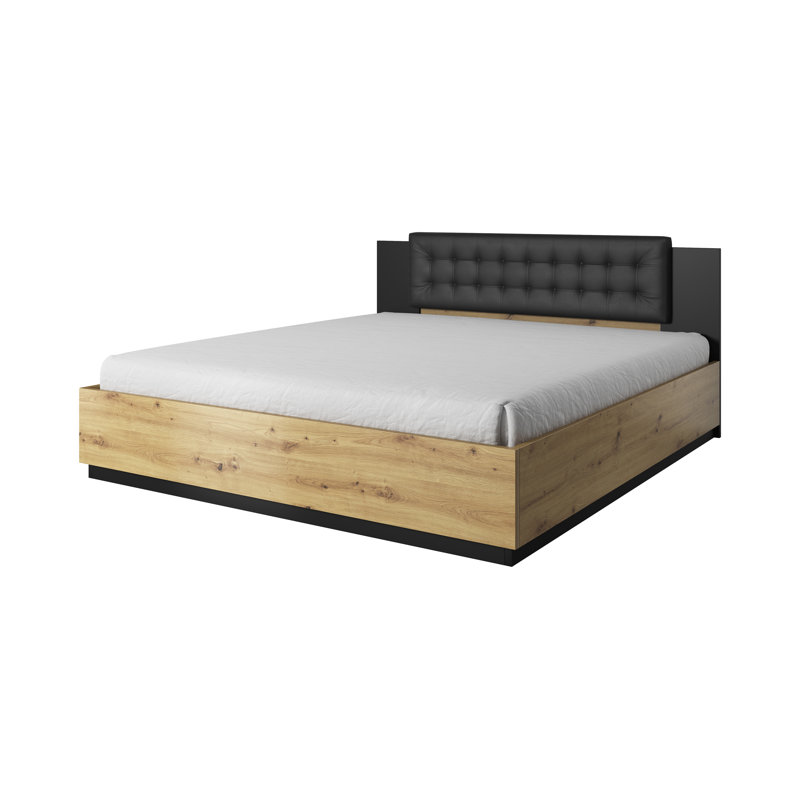 Wyncote Bed rack not included, Oak/Black, European Kingsize (160 x 200 cm)