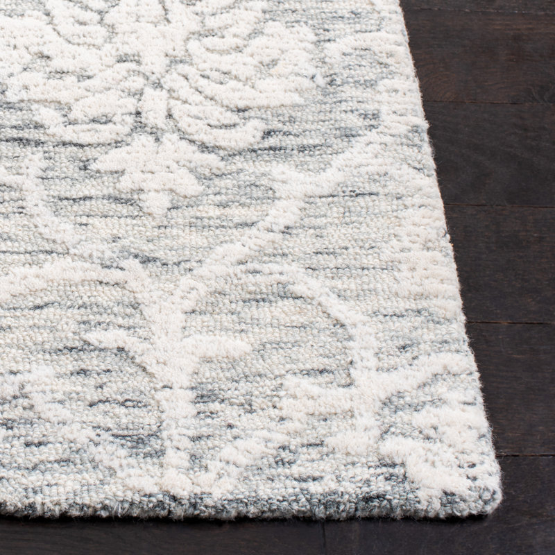 Alfkil Metro Hand Tufted Indian Wool And Cotton With Latex Damask Rug, Runner 2'3" x 8'
