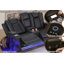 Canapé inclinable en cuir avec consoles de rangement et haut-parleurs Bluetooth Tayeba-106485157