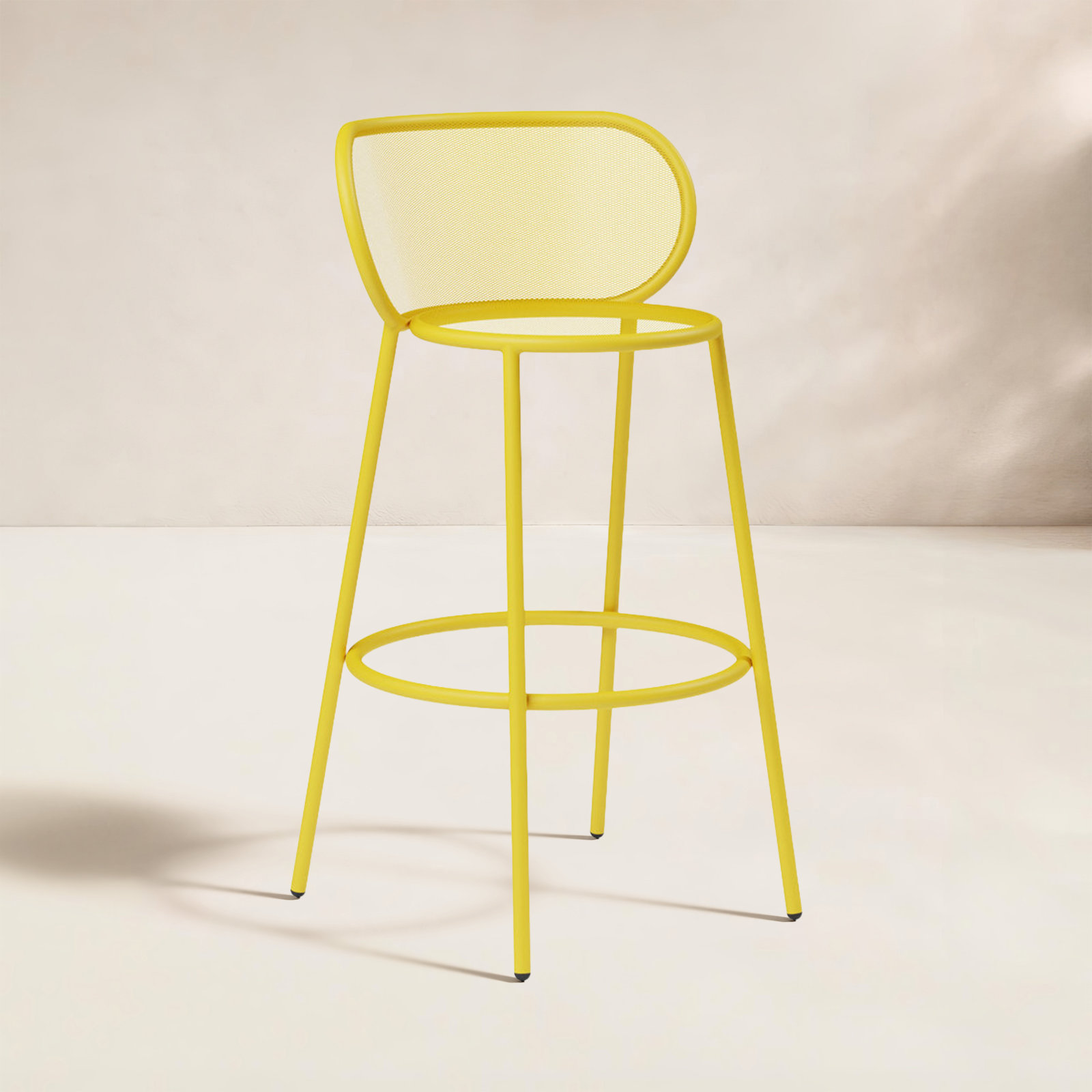 Abberton Patio Bar Stool, Counter Stool (25.6" Seat Height), Lemon Yellow