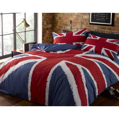 Kessler Polyester Union Jack Duvet Cover with Pillowcases