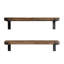 Tablette murale en bois faite à la main, noire et noyer, 23,6 po x 6,3 po x 5,5 po | 100% bois d'épinette avec base en métal robuste | Conception rustique de couleur unie, parfaite pour la décoration intérieure et le rangement | Supporte jusqu'à 5,3 lb, fixation murale facile-1671623622