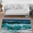 Soft Non-Woven Printed Rug Featuring Elegant Swirl Designs in Diverse Shades of Blue and Beige for a Cozy Contemporary Home Decor-114328490
